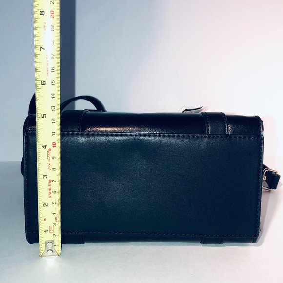NWT-SFW Leather crossbody-satchel bag black - Picture 5 of 9